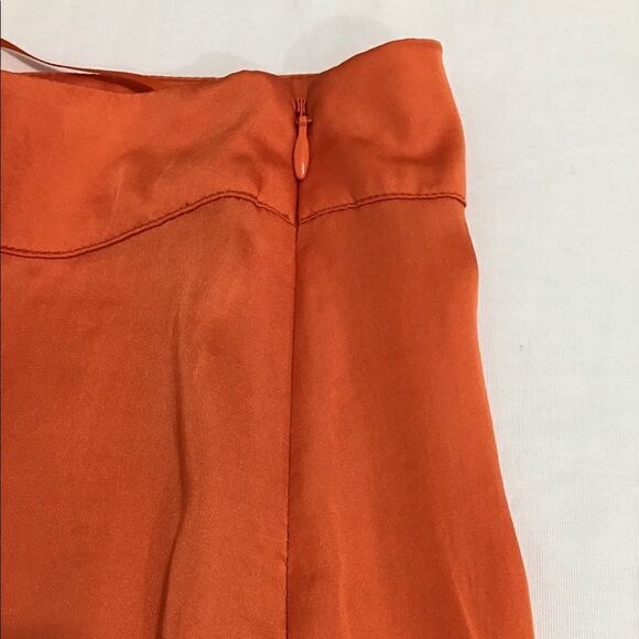 Free People LOLA ASYMMETRICAL SLIT SKIRT IN BRIGHT ORANGE Size 8 New With Tag - Picture 10 of 11